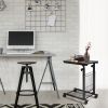 Rolling Height Adjustable Sofa End Side Table