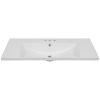 36" Single Bathroom Vanity Top with White Basin;  3-Faucet Holes;  Ceramic